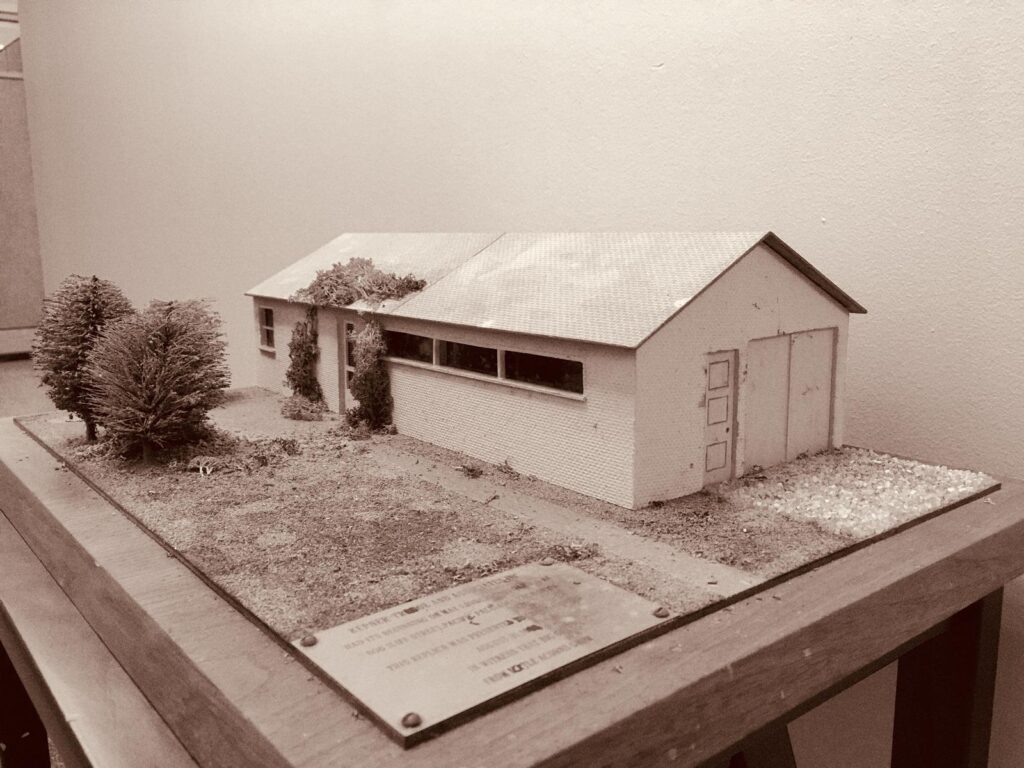 Replica of Benjamin Tregoe's garage in Pacific Palisades, California circa 1958